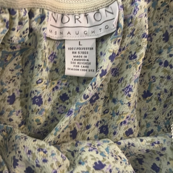 Vintage 90s Y2K A Line Flowy Paisley floral Pastel Green Slip Skirt Large - Picture 4 of 6